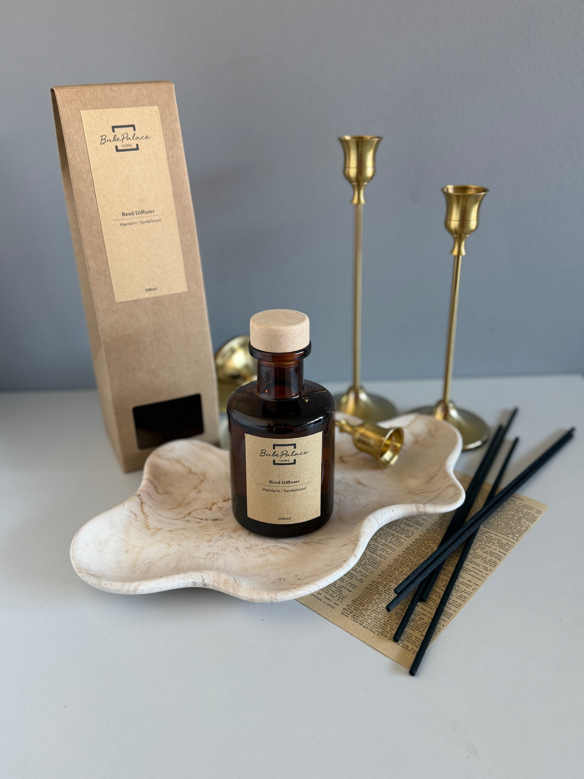 Highly scented luxury reed diffuser with amber bottle | 200ml