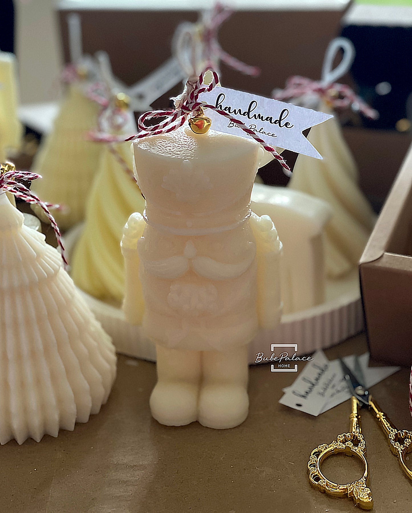 Nutcracker Scened Pillar Candle