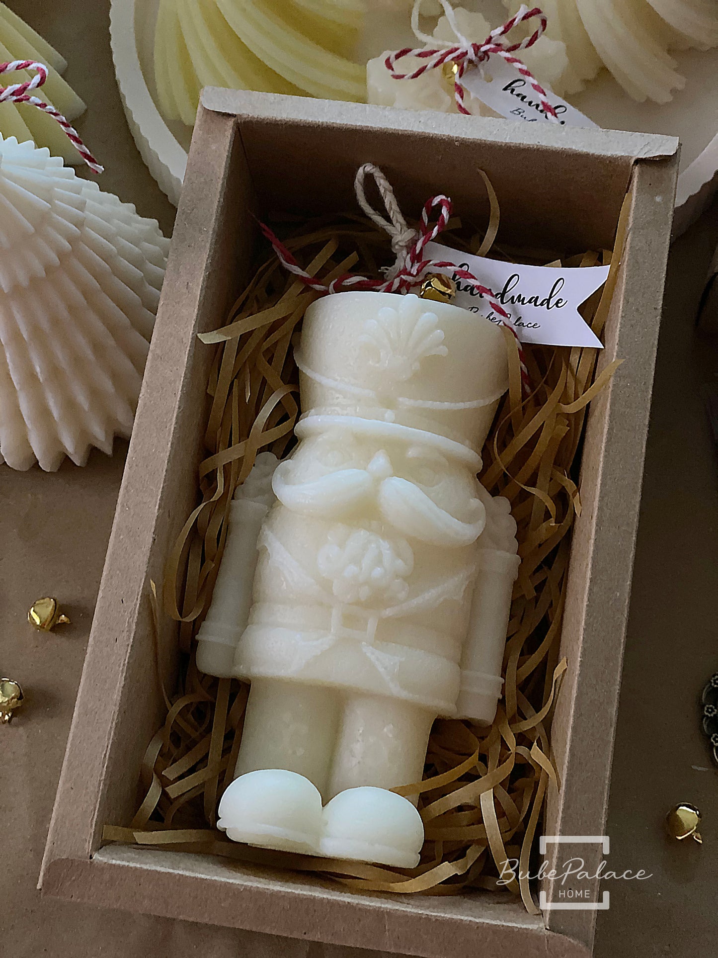 Nutcracker Scened Pillar Candle