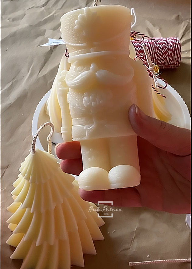 Nutcracker Scened Pillar Candle